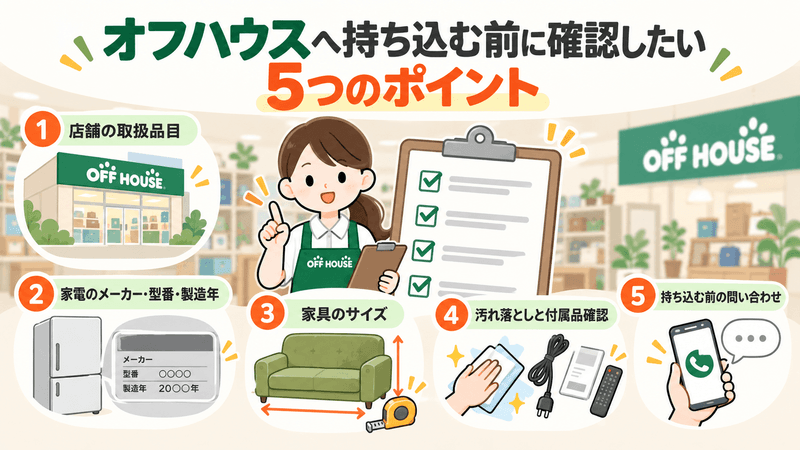 オフハウスへ持ち込む前に確認したい5つのポイント