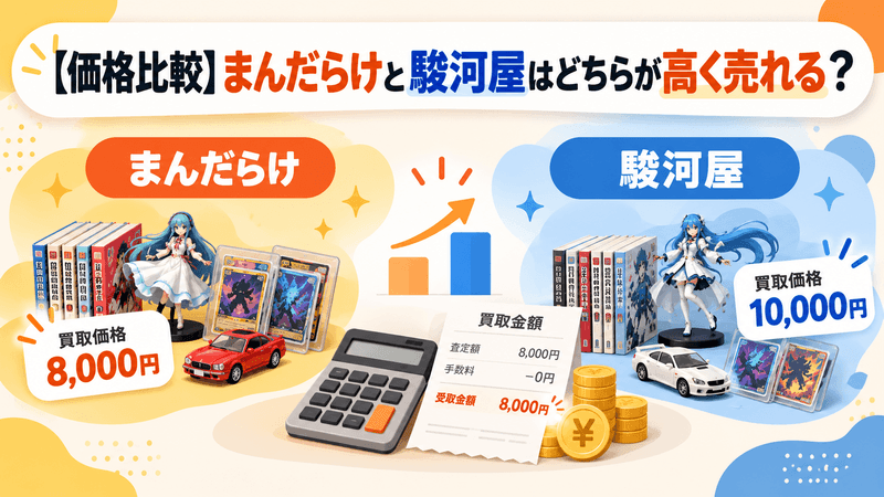 【価格比較】まんだらけと駿河屋はどちらが高く売れる?